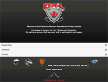 Tablet Screenshot of kamloopswomenshockey.ca
